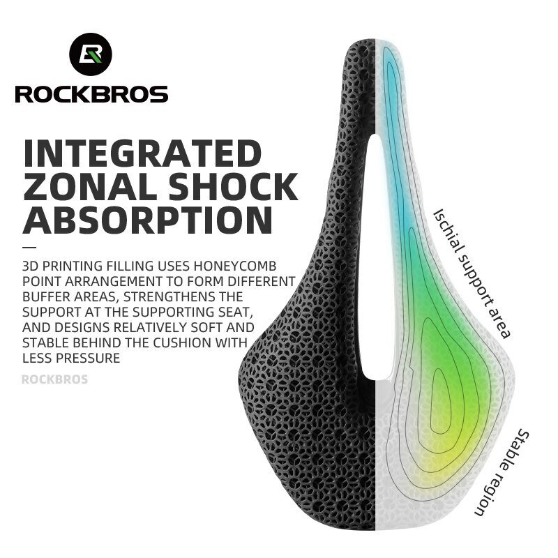 ROCKBROS Ultralight Bicycle Saddle 3D Printing Shockproof MTB Road Bike Seat