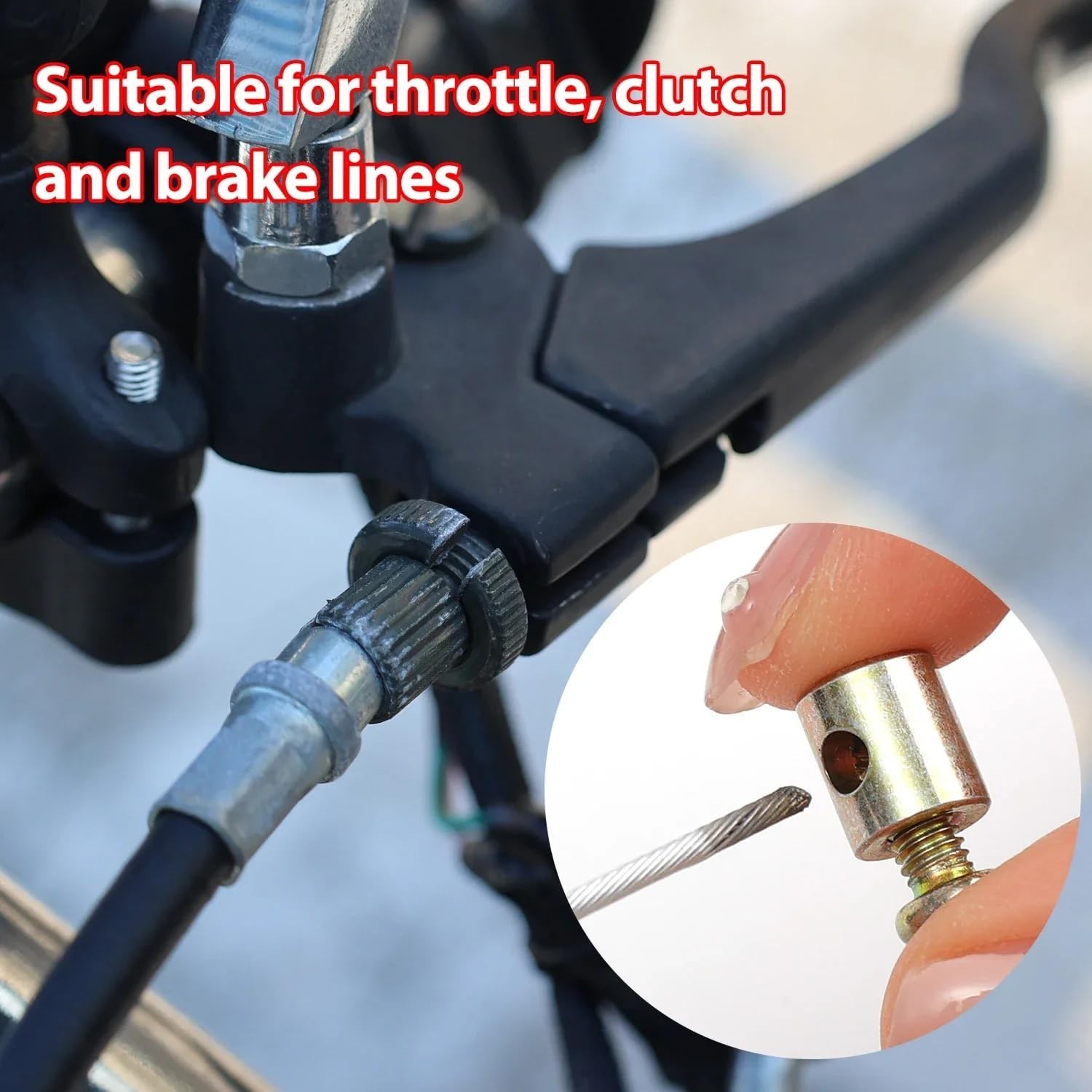 20 Pack Mini Bike Throttle Cable Ends Replacement Bike Cable End Caps with Screw