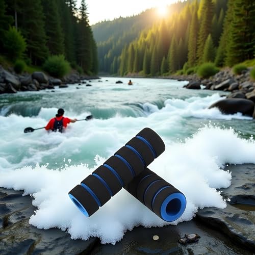 1 Pair Blue Non-Slip Foam Handlebar Grips for Bicycle and Motorcycle – Soft,