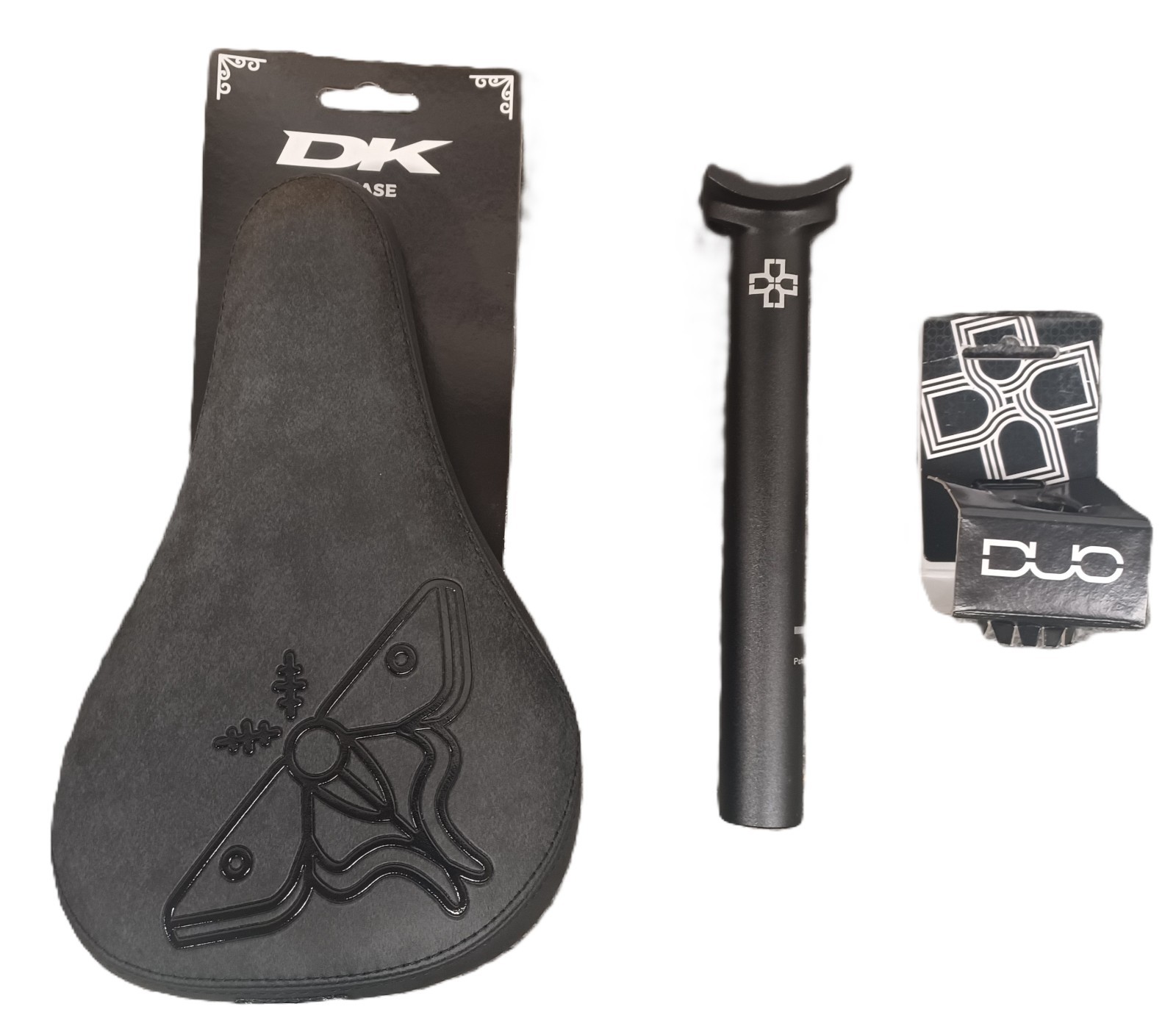 DK/DUO STEALTH PIVOTAL BMX SEAT and 25.4mm diameter/200mm long POST COMBO BLACK