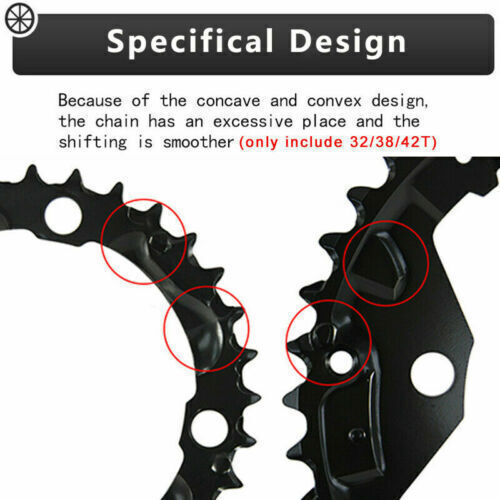 BUCKLOS MTB Bicycle Double Speed 26/38T Chainring Round Chainwheel Mountain Bike