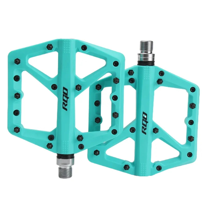 Mountain Bike Pedals 9/16 MTB Nylon Composite Flat Platform Sealed Bearing Grip
