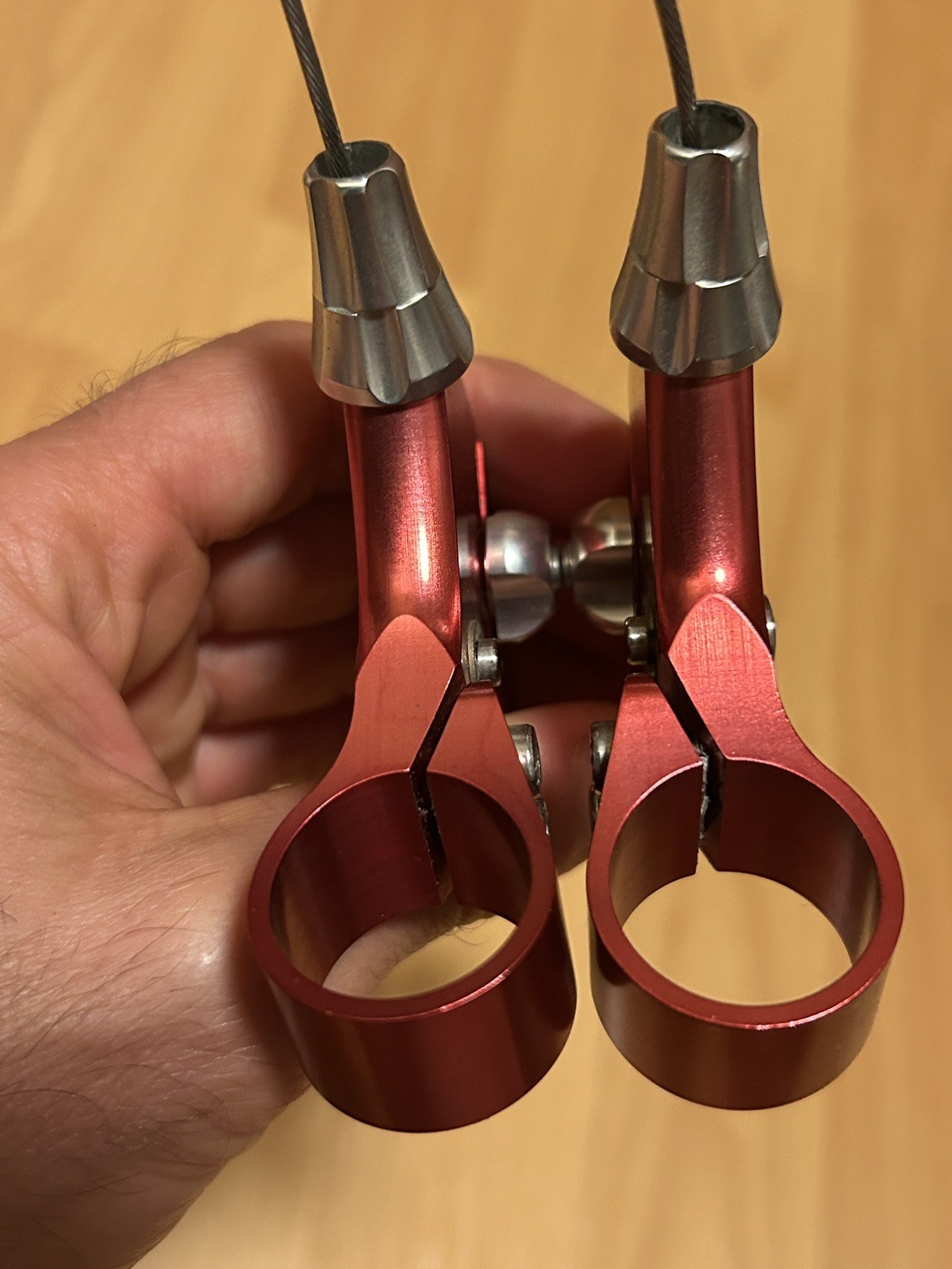 Vintage Machine Tech Zero Flex Brake Lever Set Anodized Red 90s MTB CNC Canti 👀