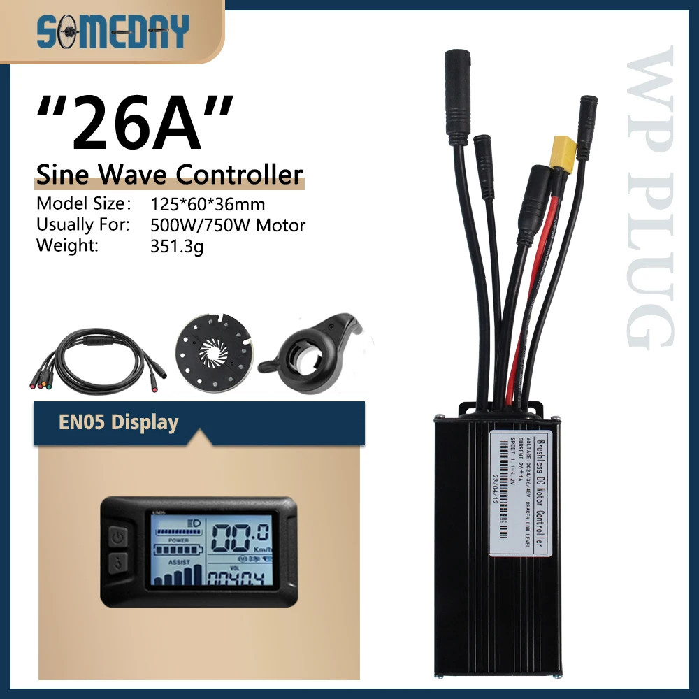 Ebike Three-Mode 17A-30A Sinewave Waterproof Controlle 24V-48V 250W-1000W Motor