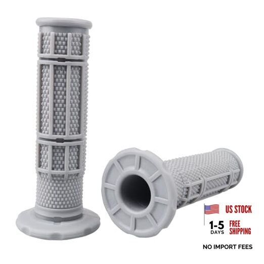 7/8» ATV Grips Upgrade Universal Handlebar Grips Soft Rubber Thumb Gray