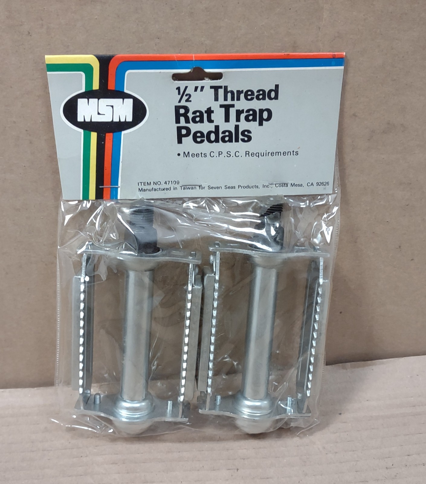 Vintage NOS Bike Wellgo Rat Trap Pedals 1/2″
