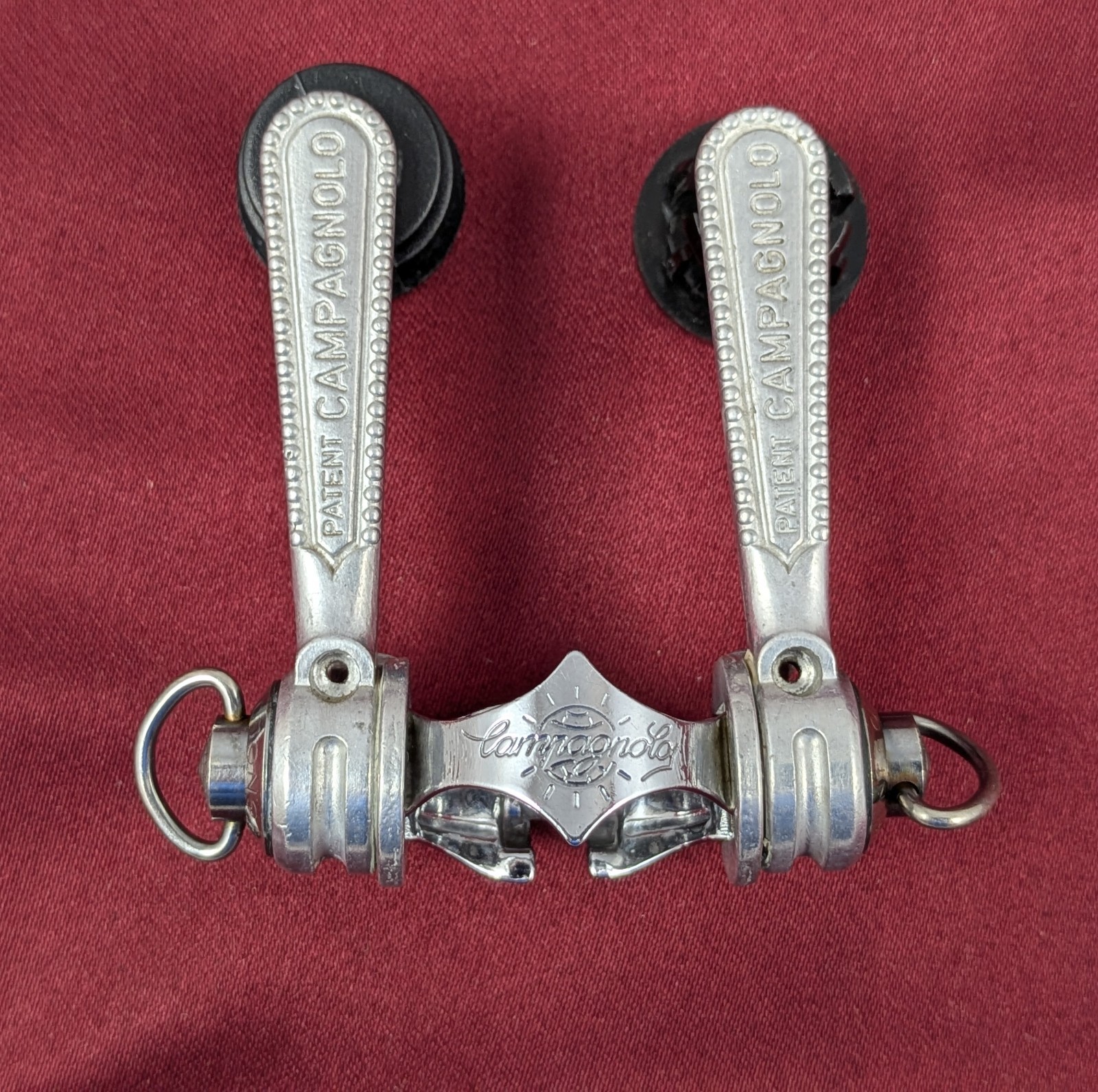 Campagnolo Record Downtube Shifter Set 1970s Clamp-On Alloy/Steel 28.6mm Clamp