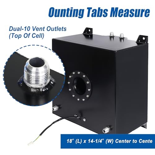 Universal 10 Gallon 40L Fuel Cell Tank with Cap and Level Sender Polished