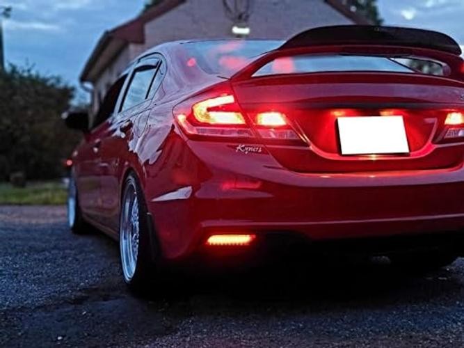 60-SMD LED Bumper Reflector Lights Compatible with Honda Red Lens 2013-2015