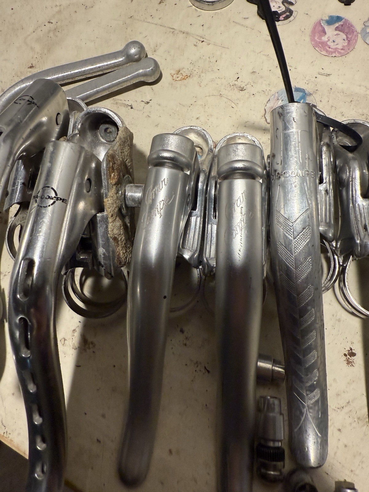 Three Sets of Dia Compe Brake Levers Vintage 80s Silver – Gran Compe