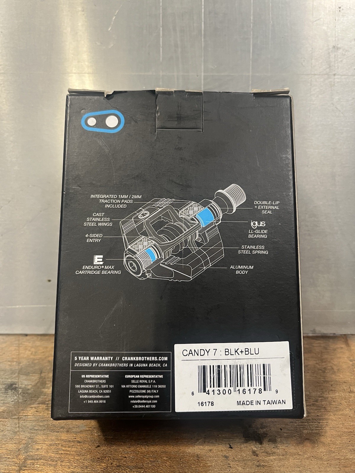 crankbrothers Candy 7 Clipless Pedals Black Blue for Gravel XC Trail Bikes