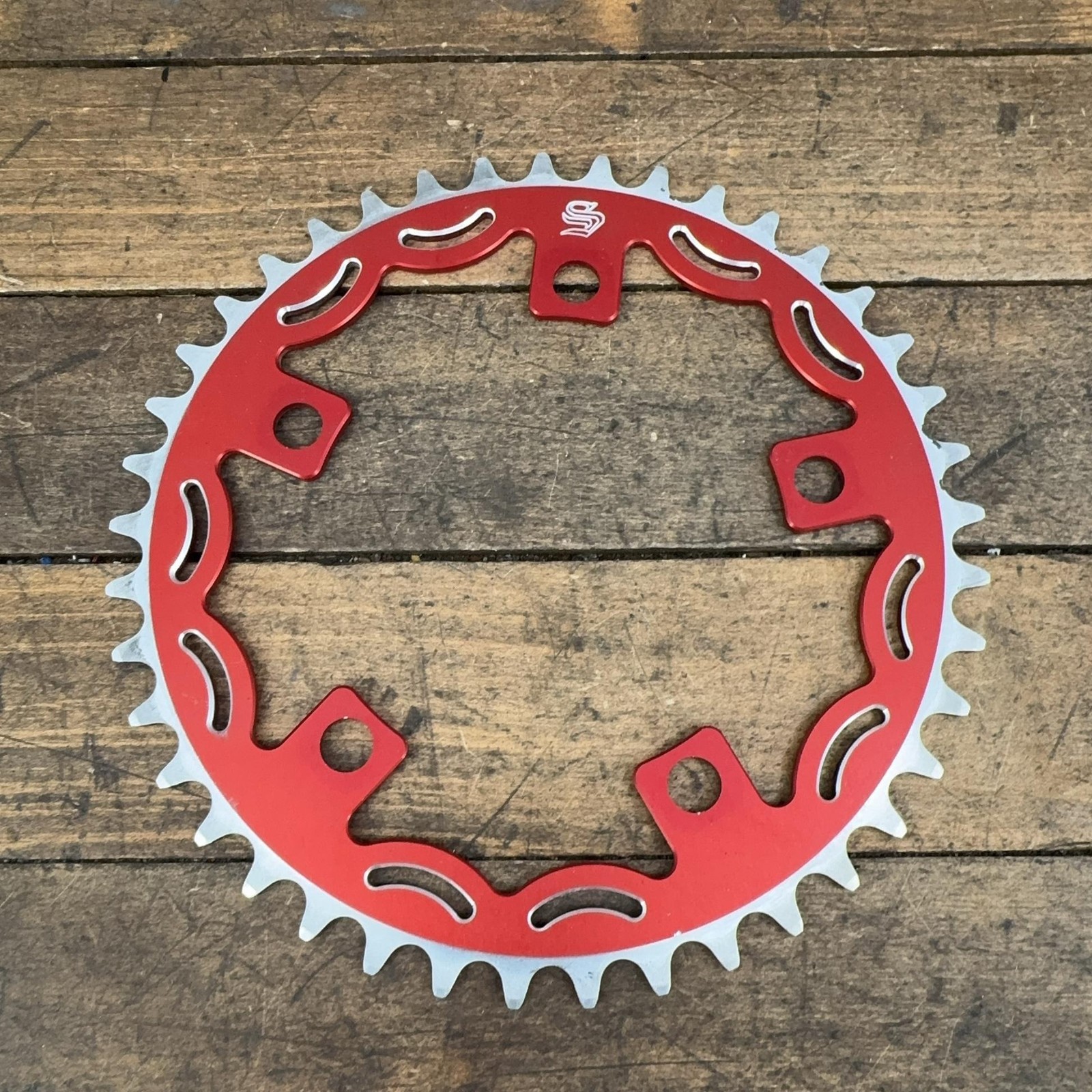 Vintage SNAP BMX 41T Chainring 110 BCD 5-Arm Red Aluminum Bike 41 Tooth