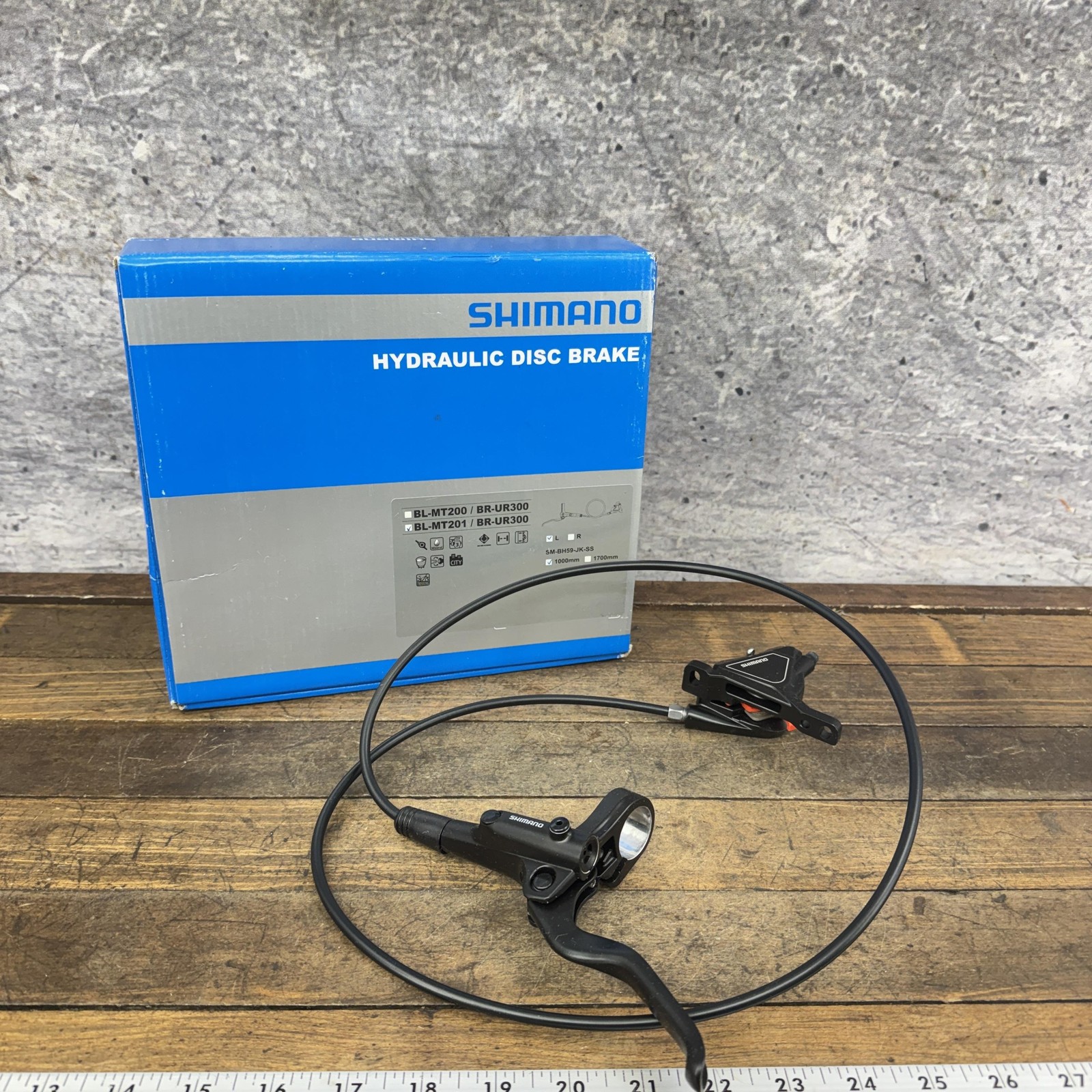 Shimano BL-MT201 BR-UR300 Hydraulic Disc Brake Front Left 1000mm Hose Black MTB