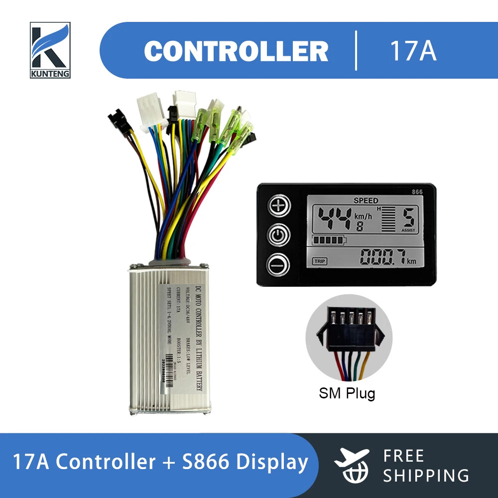 36V 48V 3 Model Sine Wave Controller 17A 26A 30A Display SM / WP Plug for E-bike