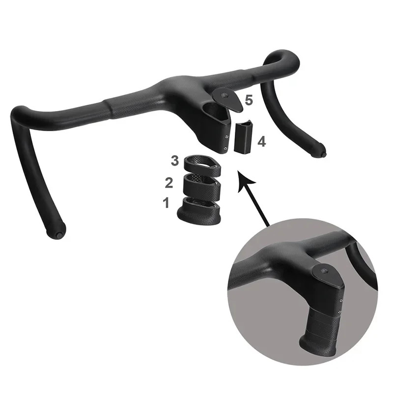 Carbon Integrated Road Bicycle Handlebar Width 400-440mm Stem 90-120mm