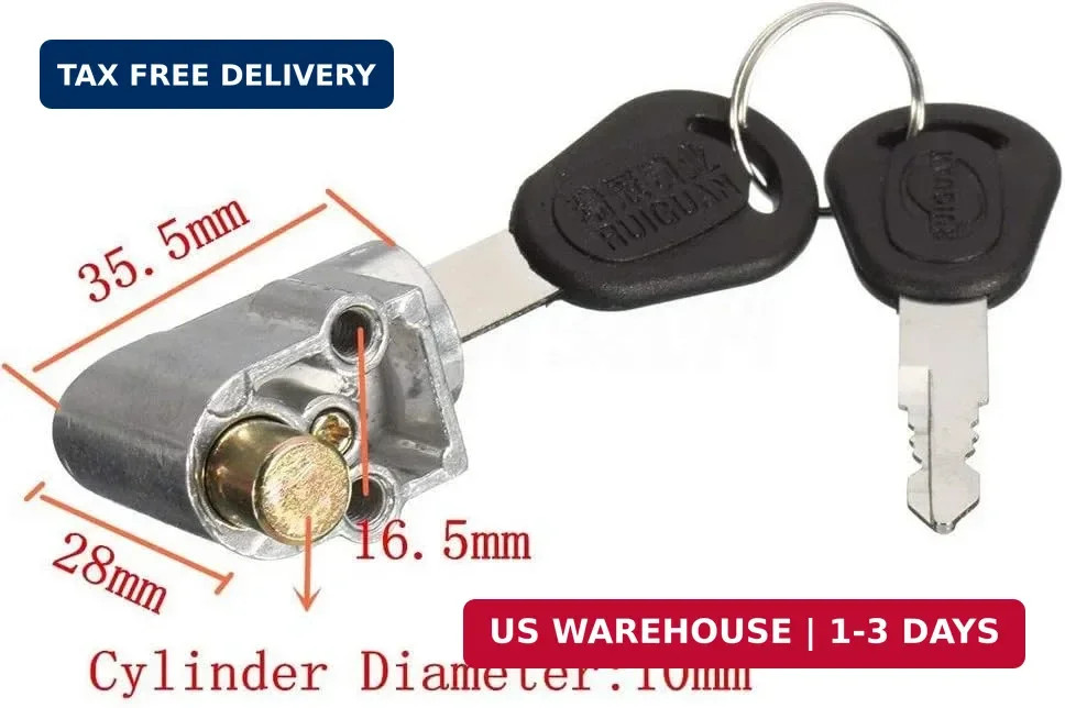 1Pcs Electric Bike Battery Box Safety Portable Anti-Theft Key Lock Battery Cylin