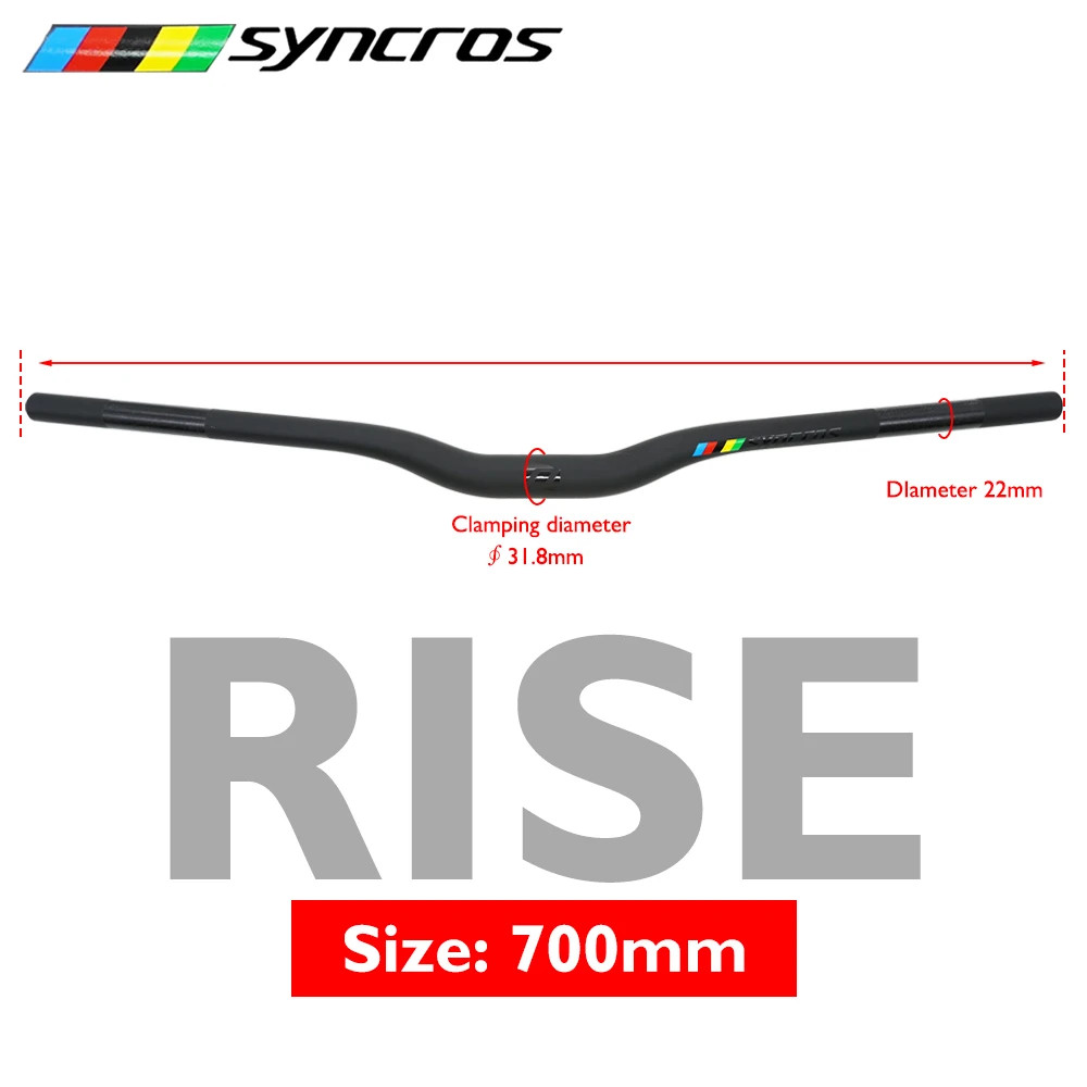 Matte Black Carbon Fiber MTB Bicycle Handlebars 28.6mm 3°/9°/Rise 700-740mm