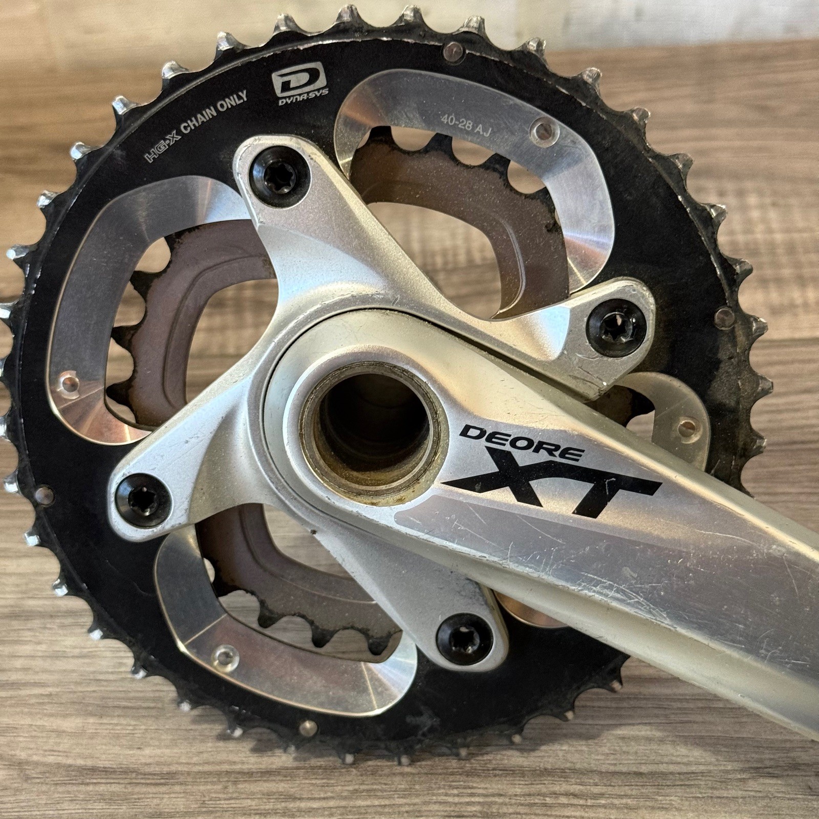 Shimano Deore XT FC-M785 2×10 Double Crankset 175 40-28 Missing Spindle Cap