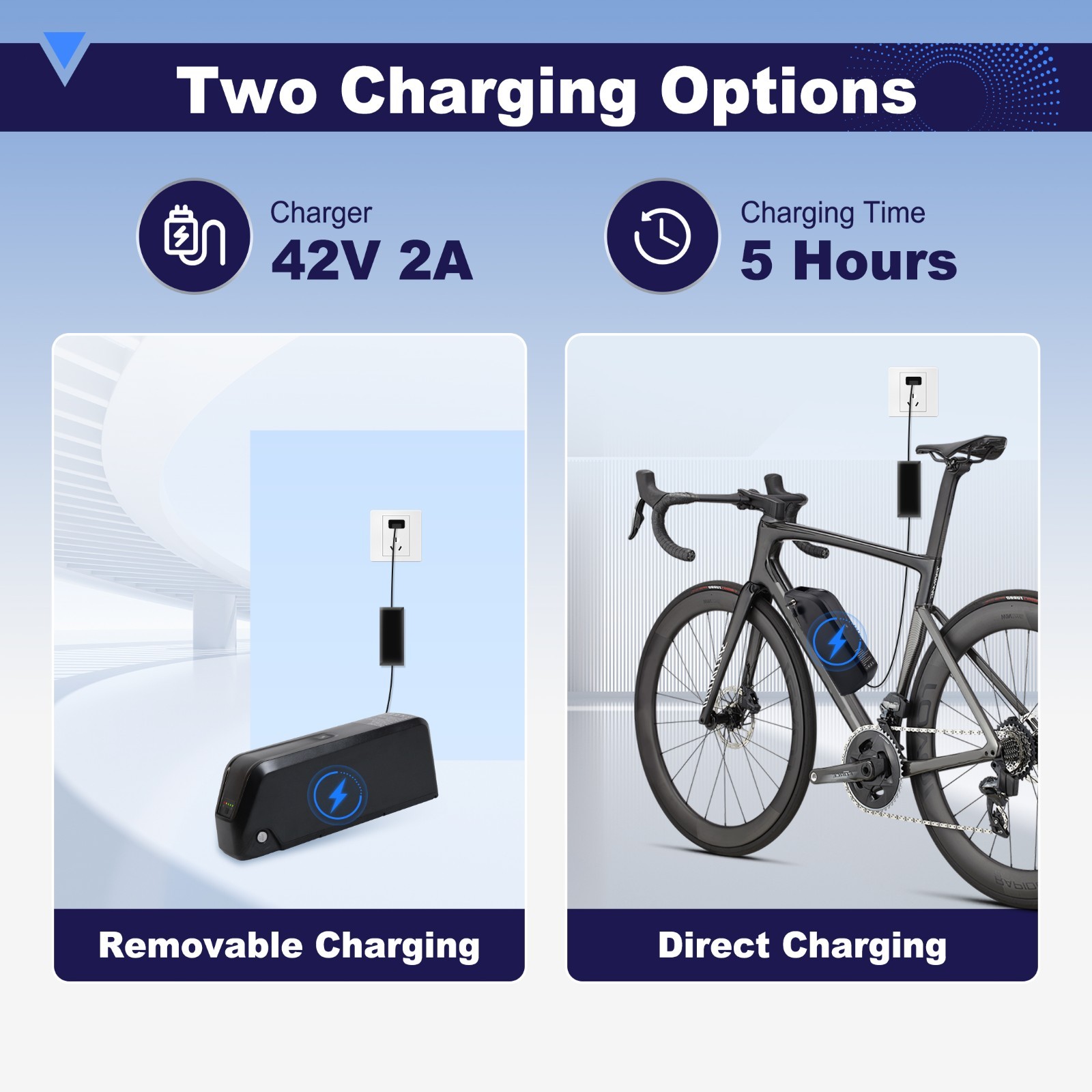 4PIN 36V 10.4Ah Ebike Lithium Battery w/USB Port for 750W Electric Bike Lockable