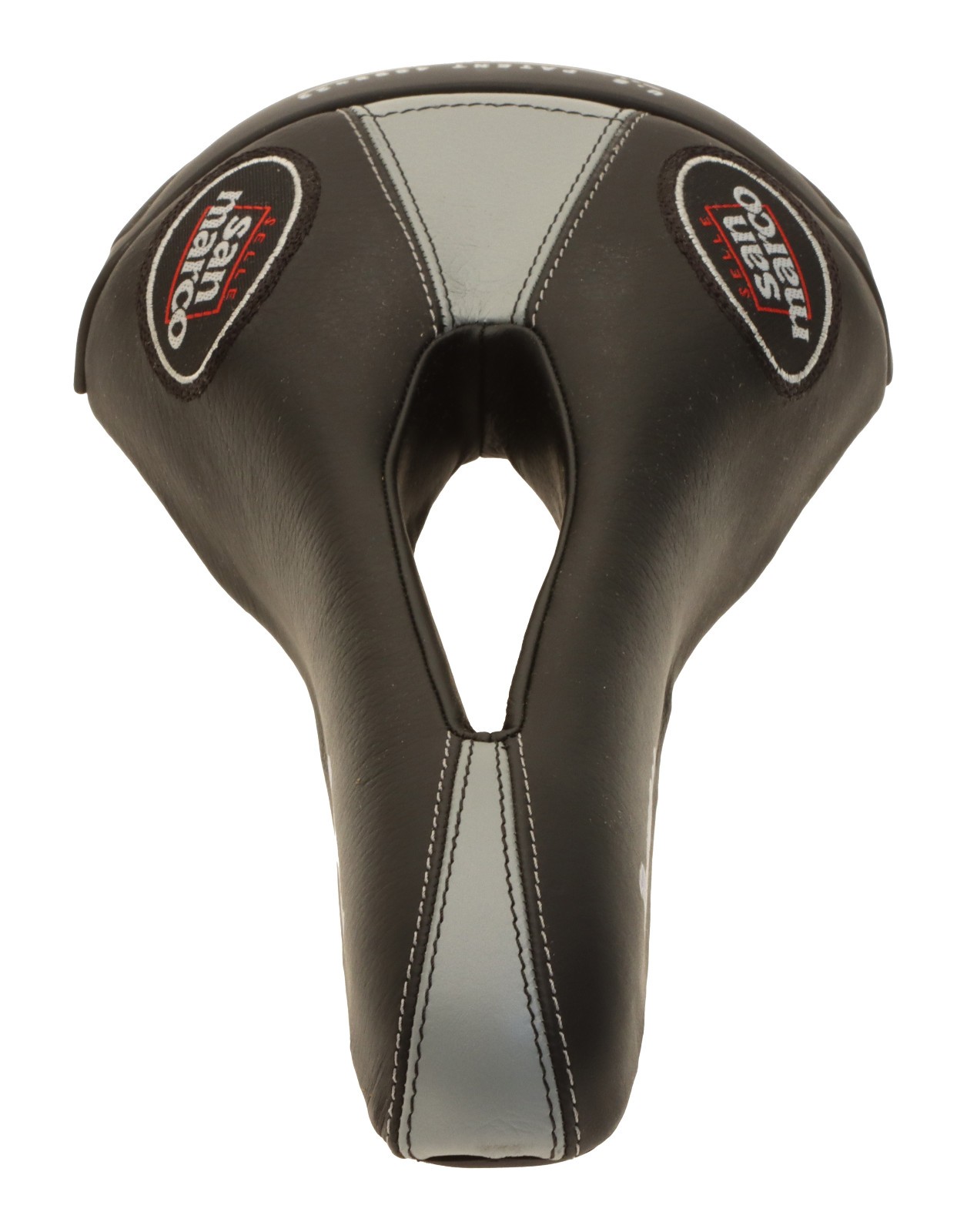 Selle San Marco Aero Saddle Chromoly Rails Black/Gray Leather 1999 NIB NOS NEW