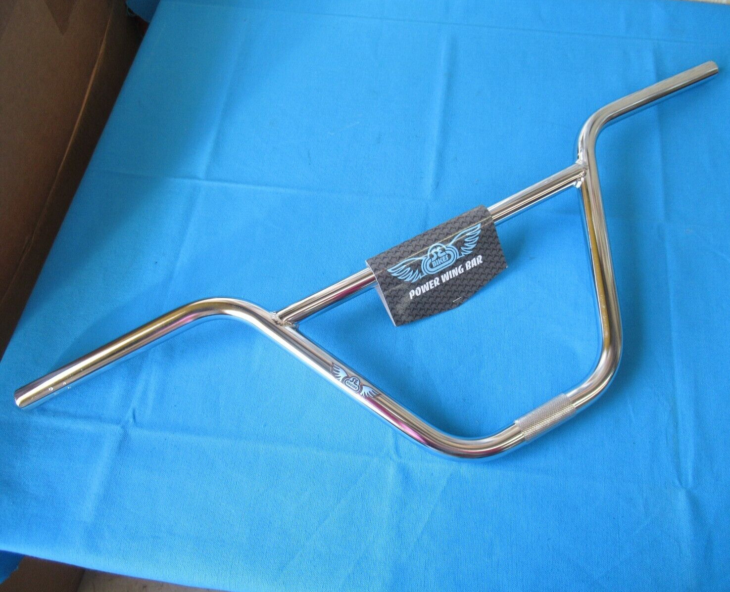 SE Racing BMX Bicycle Power Wing Handlebar in Chrome – New