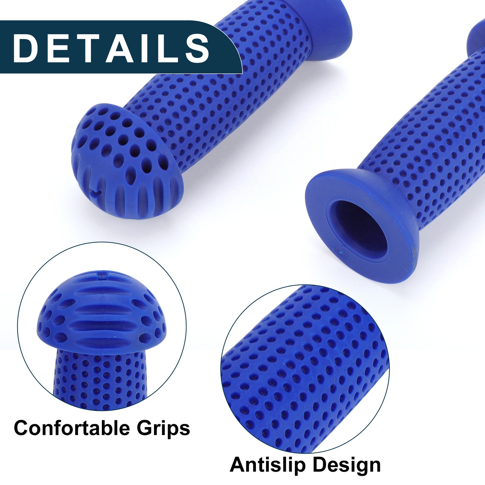 Child Bike Handlebar Grip Cover 100mm Soft MTB End Grips Protector Blue 1 Pair