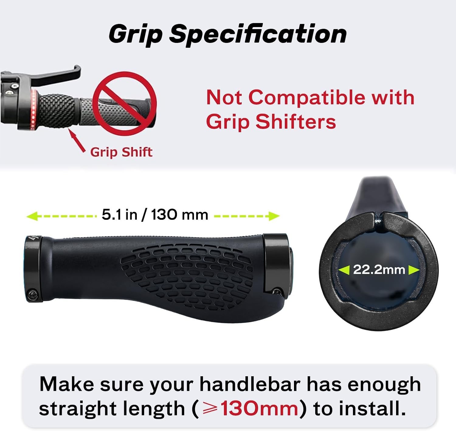 Ergonomic Lock On Bike Handlebar Grips