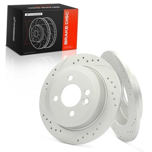 10.19 inch (259mm) Rear Drilled and Slotted Disc Brake Rotors Compatible with