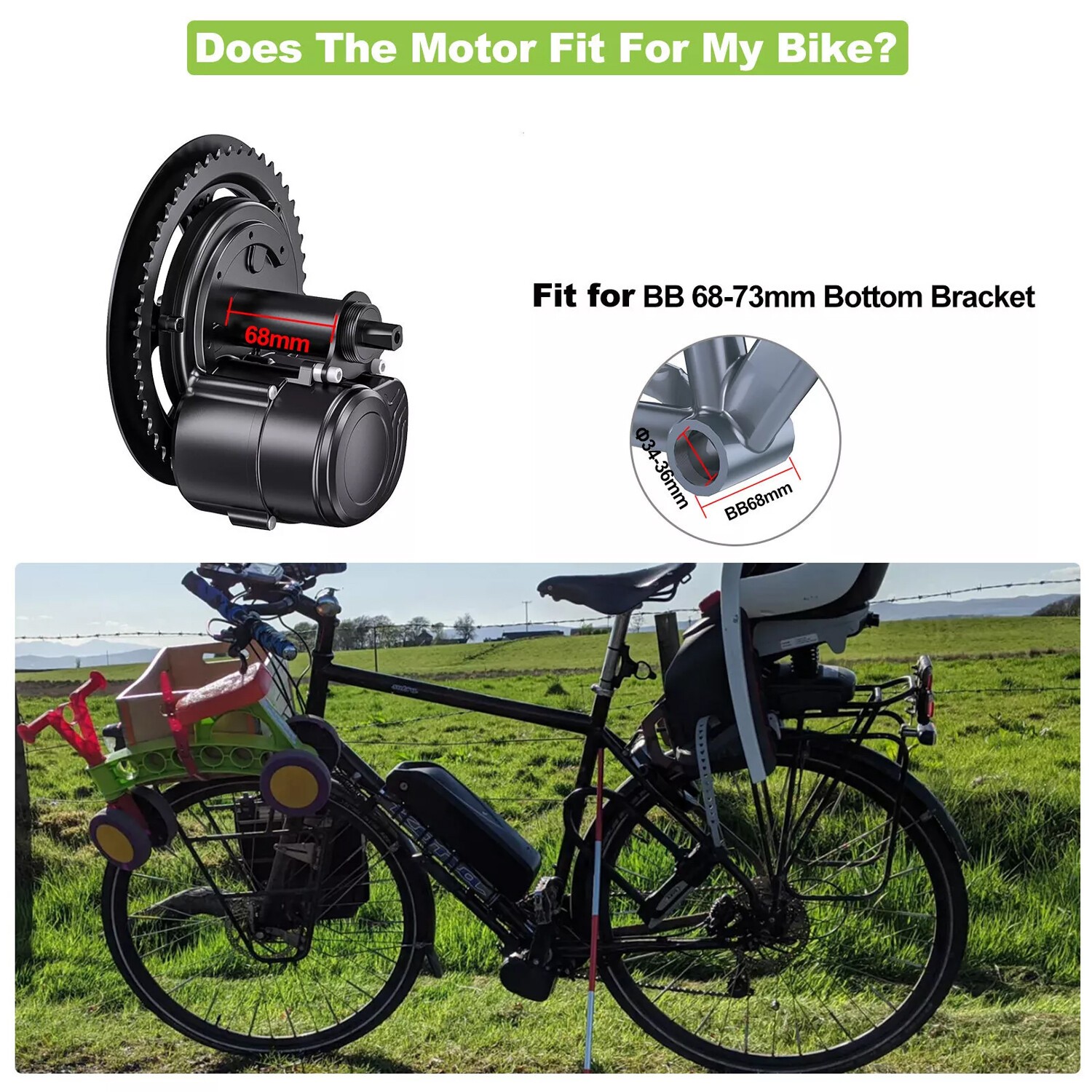48V750W68-73MM Mid Drive Motor Kit Torque Sensor TSDZ8 E-bike Conversion Kits US
