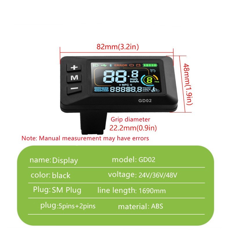 E-Bike Compatible GD02 Smart LCD Color Screen with User Friendly Design EBike.