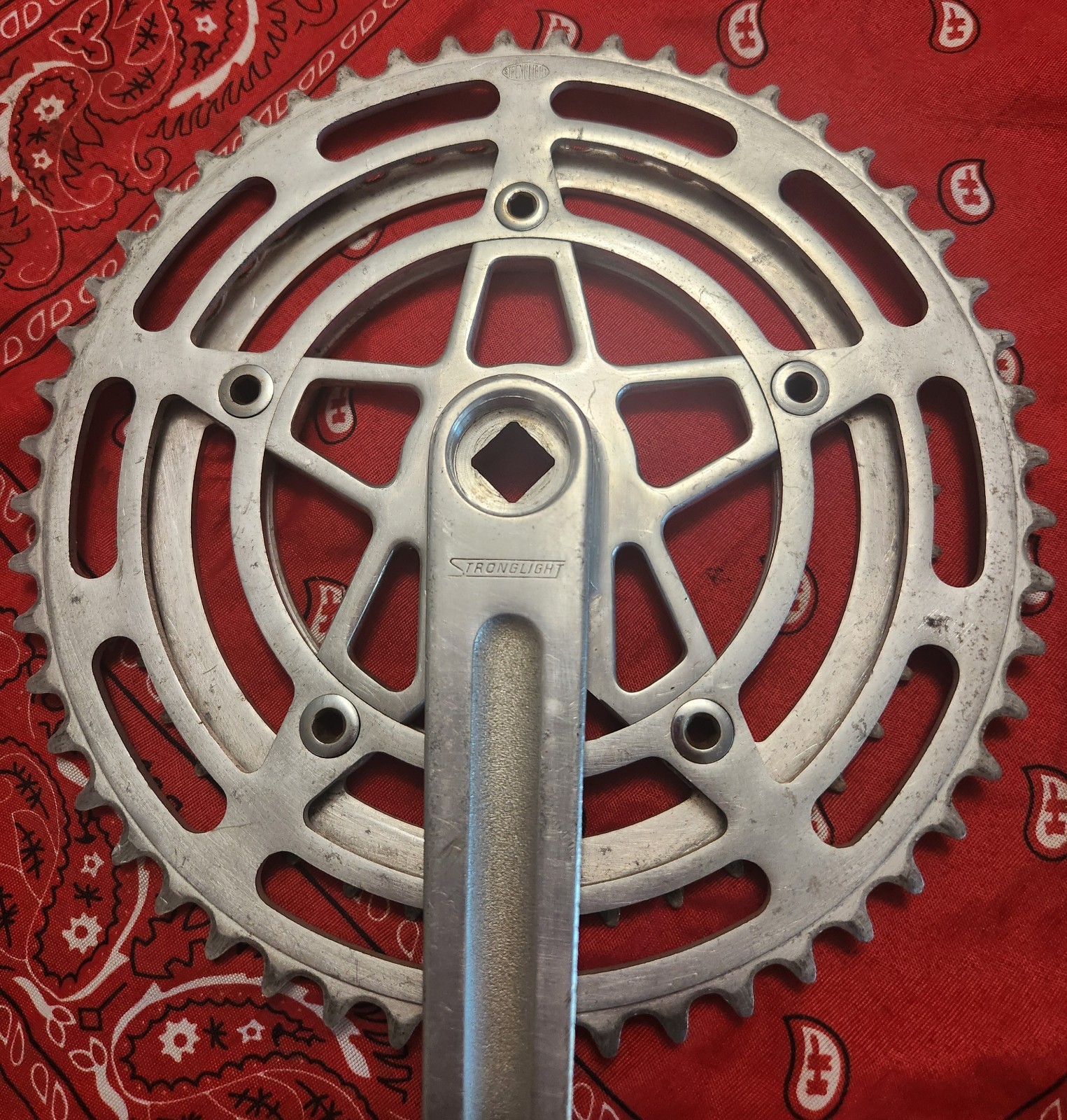 Vintage Stronglight Modele Depose Double Crankset 52-40T Road Bike 14×1.25 170mm
