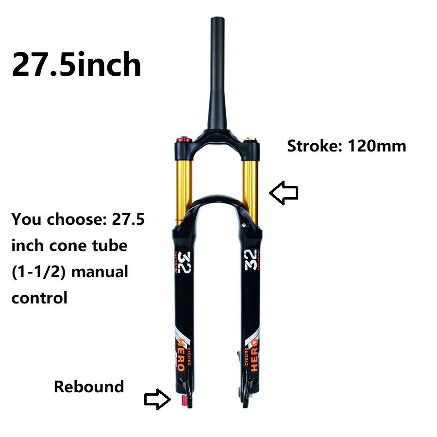 26/27.5/29inch Mountain Bike Front Suspension Air Fork Rebound Adjustment