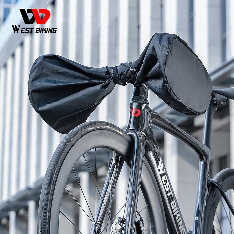 WEST BIKING Waterproof Dustproof Road Bike Handlebar Protector Cover Black