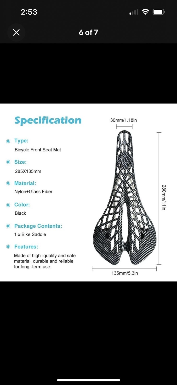Spyder Pro Design Racing composite ultralight road / MTB Bike Saddle 185 grams