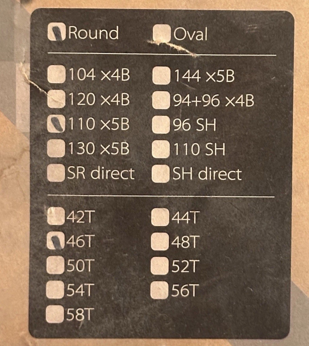 Deckas 46T 110x5B Round Chainring 110BCD DCW-051