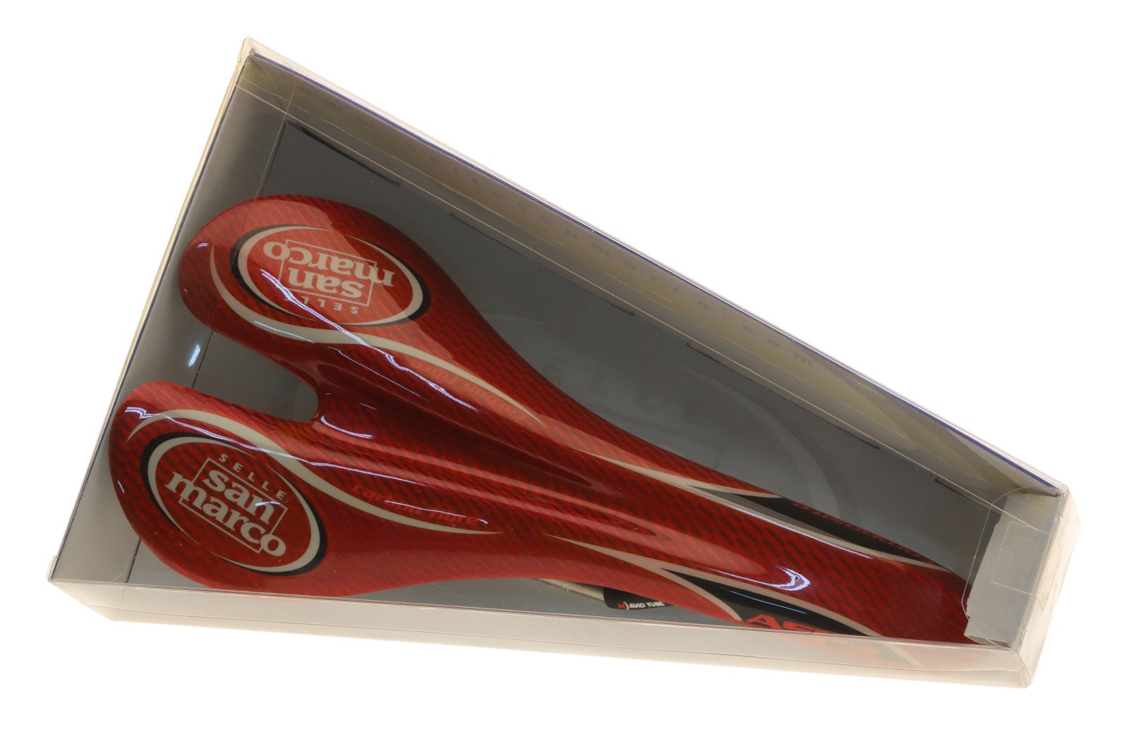 Selle San Marco Aspide Saddle Carbon Fiber Body Titanium Rails Red NIB NOS NEW