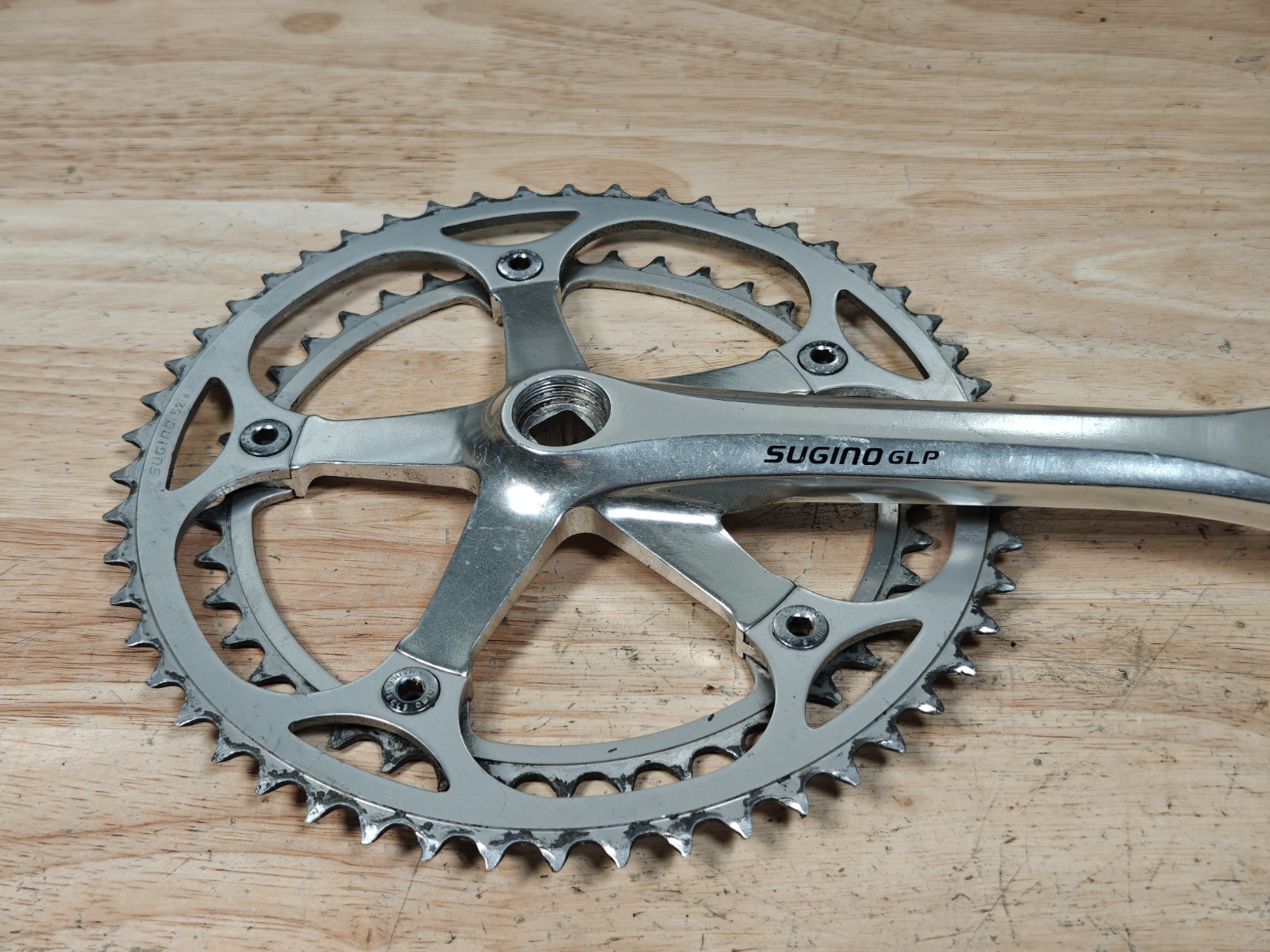 Vintage Sugino GLP Crankset JIS Taper 170mm 52/42 tooth chainrings