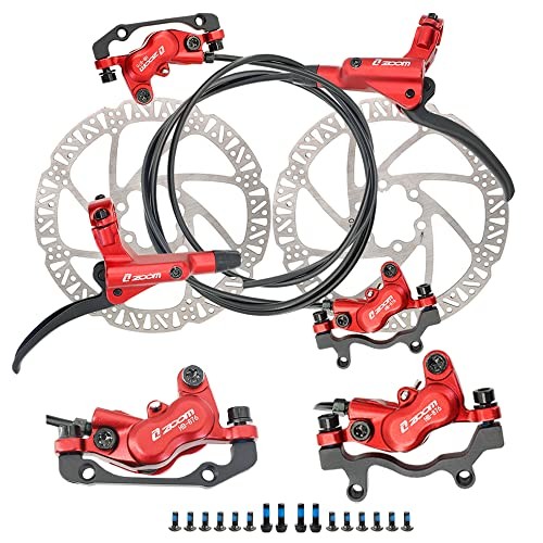 zoom HB876 4-Piston Pre-Bled Hydraulic Disc Left-Front&Right-Rear ZM3000 Red