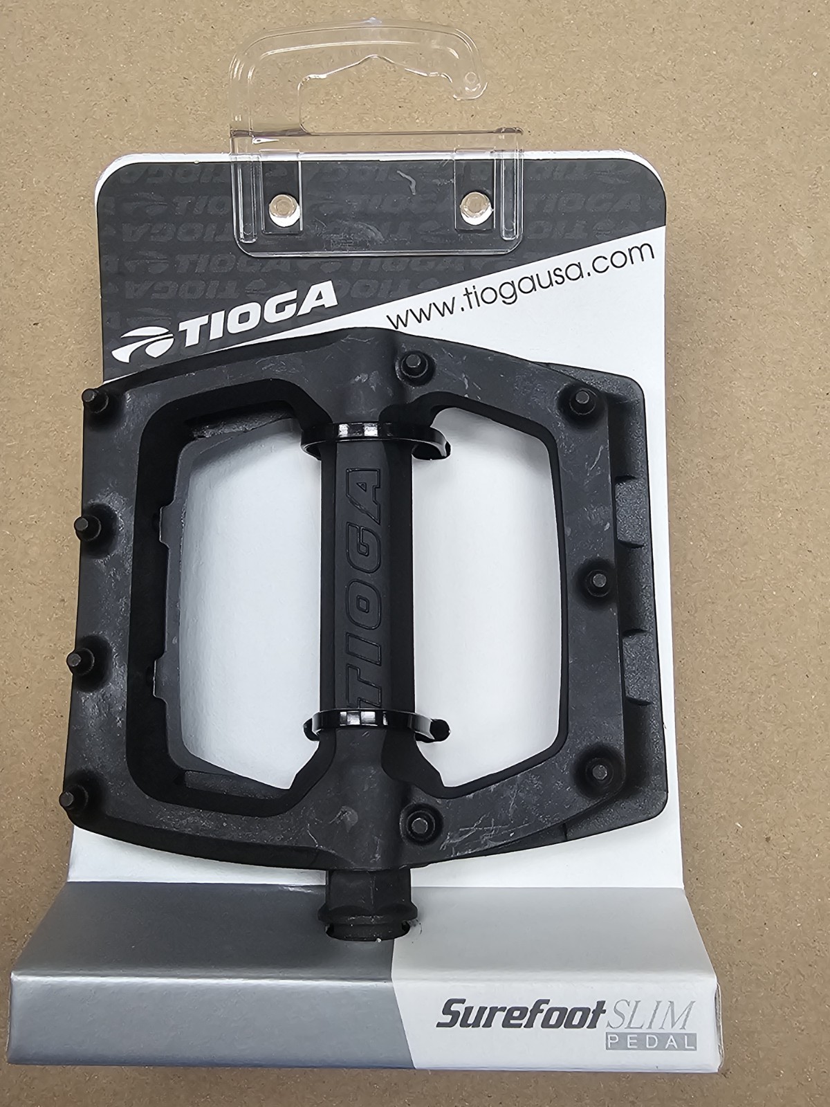 Tioga Surefoot Slim Resin Platform Bicycle Pedals 9/16 Black Ultra Durable Wide