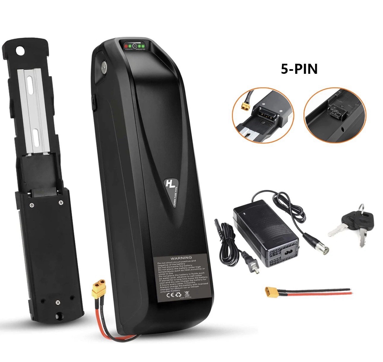 Hailong Lithium Ebike Battery 52V 18Ah Electric Bike Battery 100W-1800W BMS