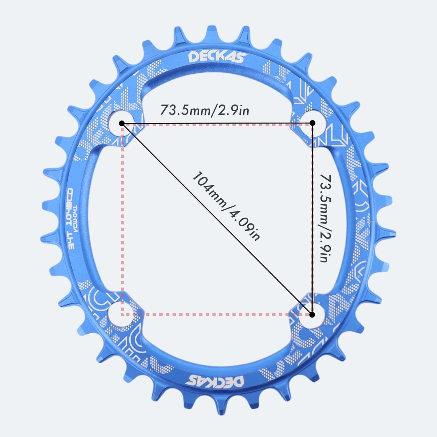 DJC 104BCD Bike Chainring – Durable and Easy-Clean Narrow Wide Tooth Design