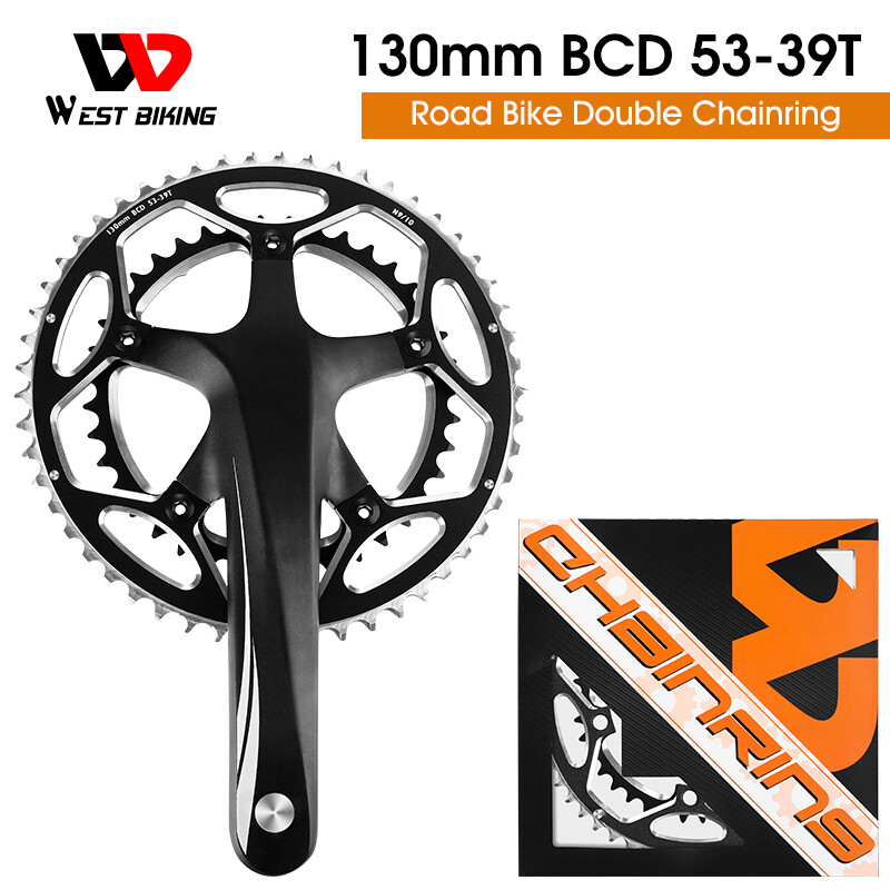 WEST BIKING Road Bike Chainring 130BCD 39/53T Tooth Plate for 8/9/10/11 Speed