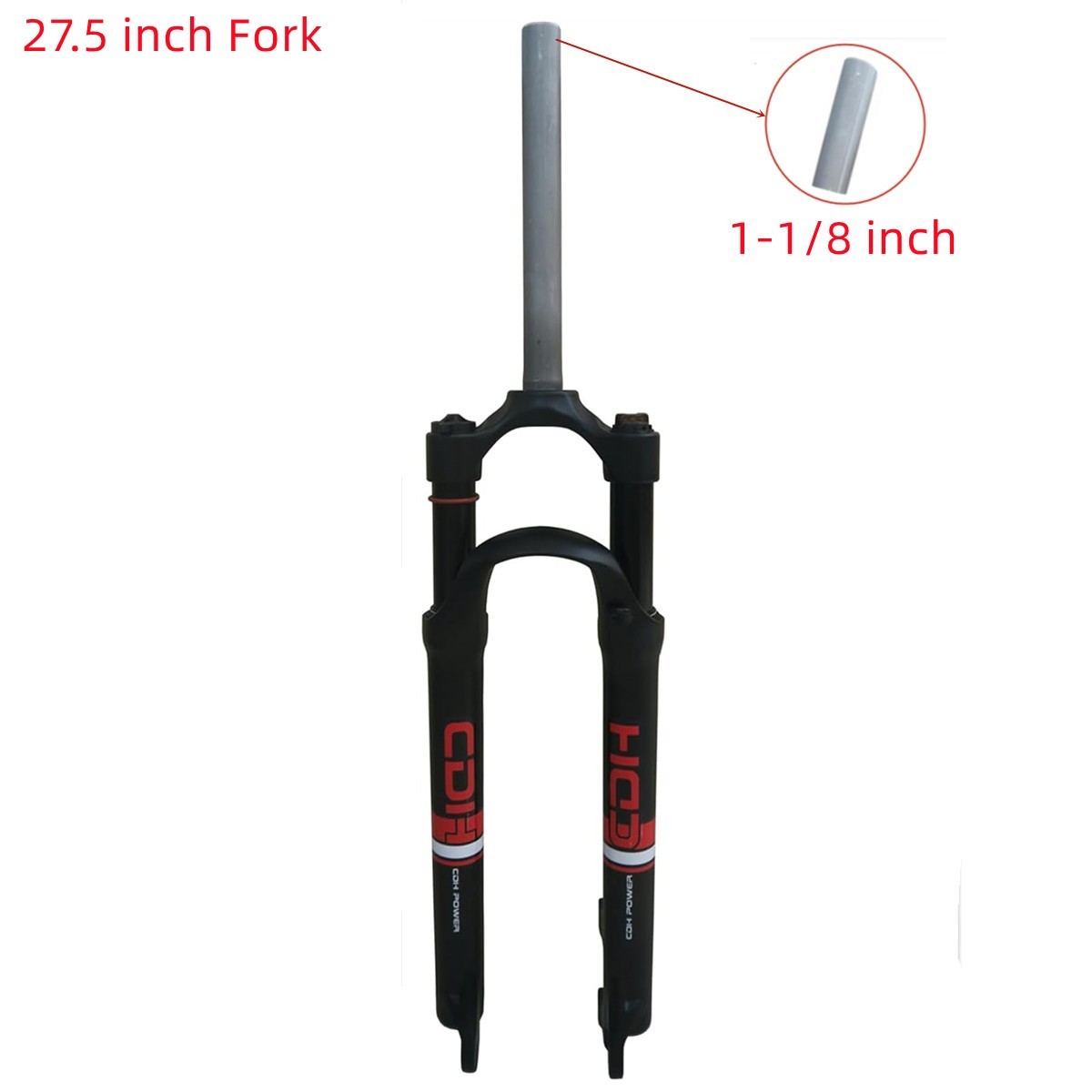 CDH 27.5″ Suspension Fork 28.6mm Straight Tube Manual Lockout Bicycle Front Fork