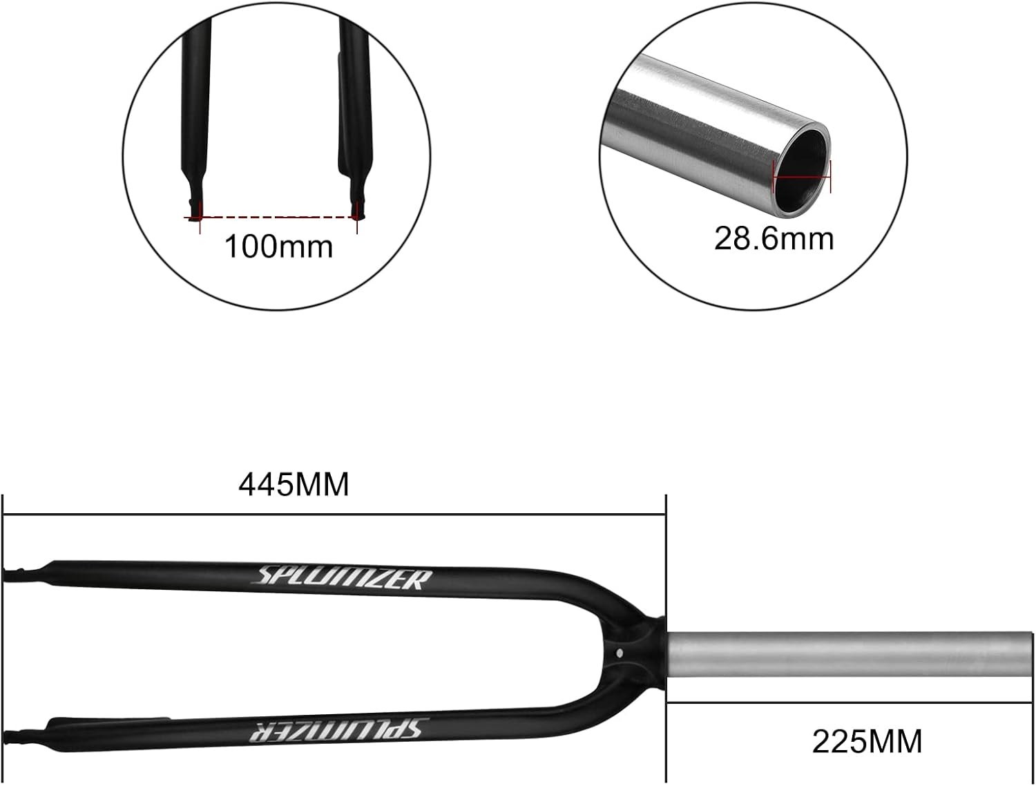 1-1/8″ 26/27.5/29″ Aluminum Alloy Rigid Disc Brake MTB Fork,Mountain Bike Forks