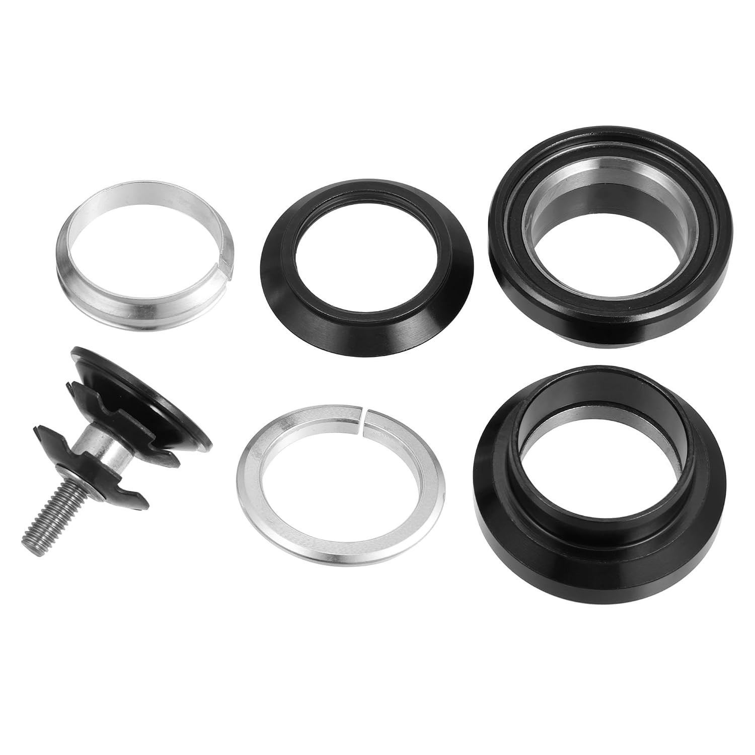 X AUTOHAUX 34mm 1-1/8″ Threadless Bicycle Headset Combo Bike Threadless External