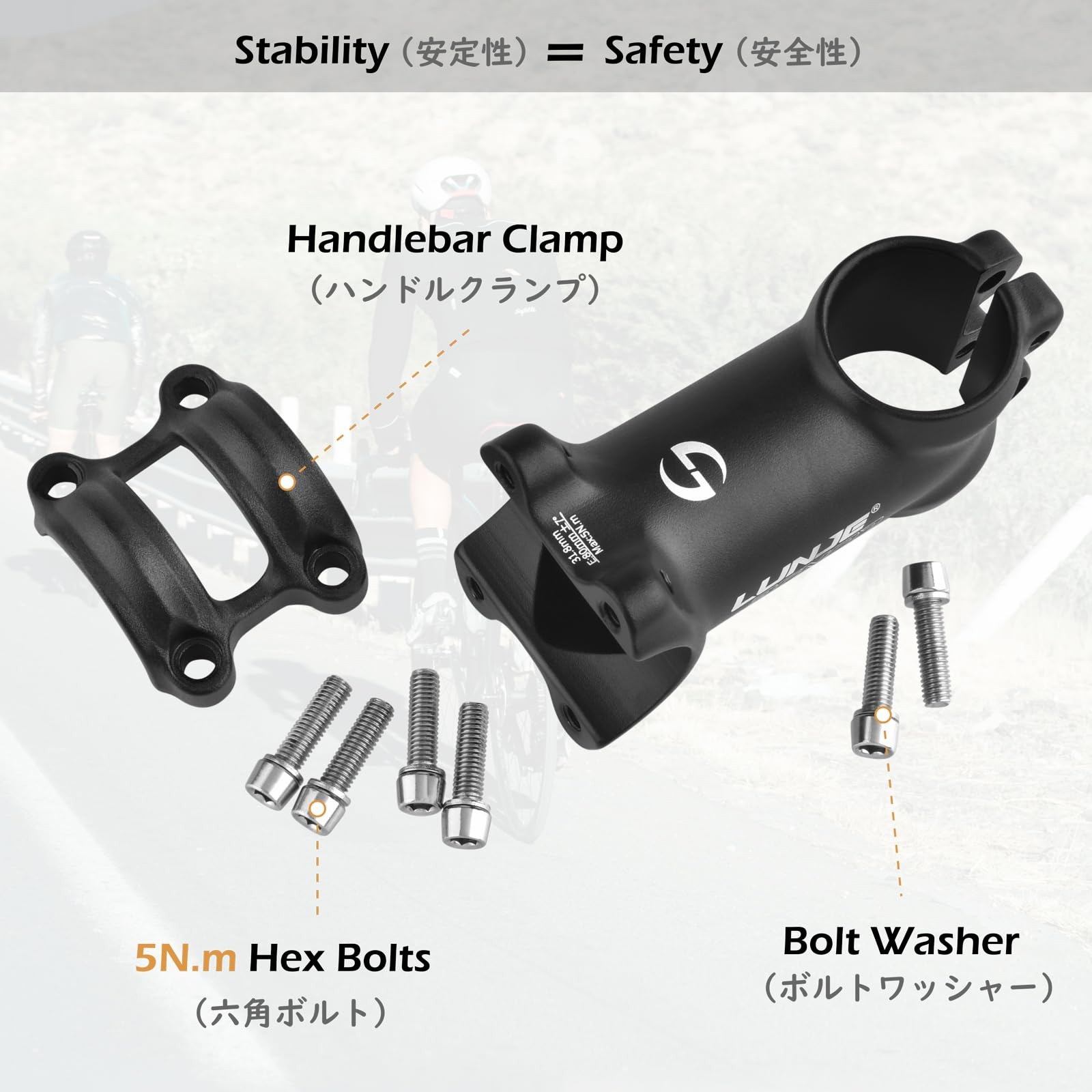 TRIWONDER 31.8 Bike Stem 7 Degree 60mm 70mm 80mm 90mm x 70 mm, 7°
