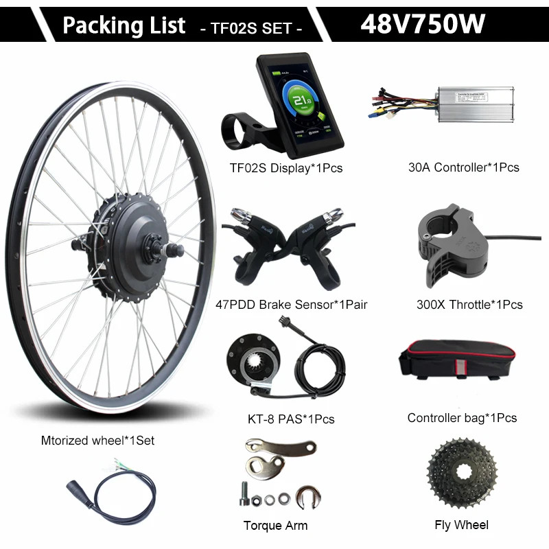 48V750W EBIKE Conversion Kit Rear Cassette Motor Wheel For Bicycle 20 29in 700C
