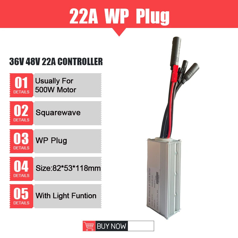 Ebike Controller 36V 48V 250W-1500W Waterproof Plug 15A/17A/22A/25A/30A/35A