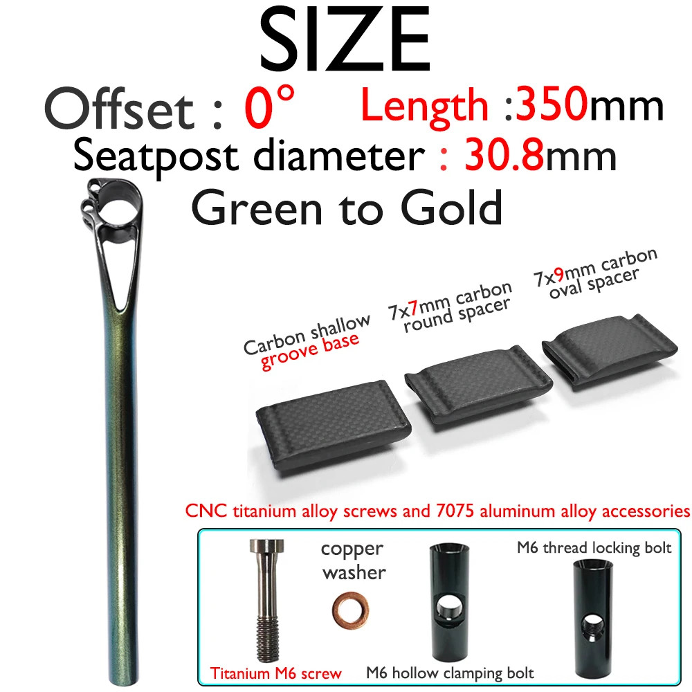 Carbon MTB Road Bike Seatpost 0 25 Degree Offset 27.2 30.8 31.6mm Diameter