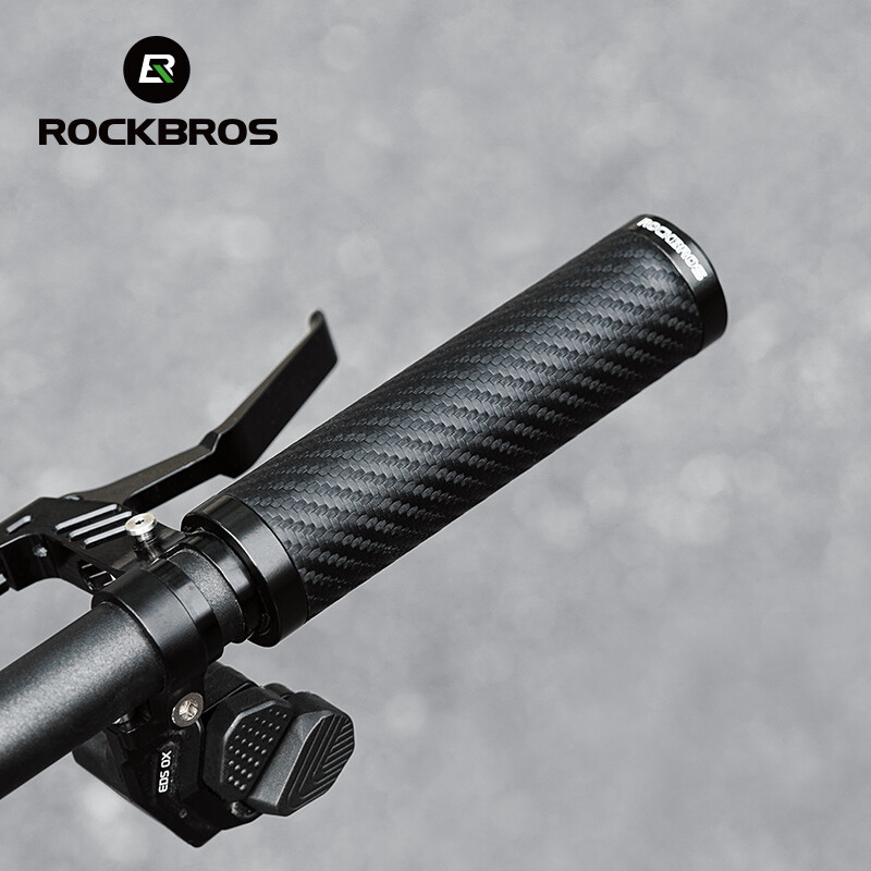 ROCKBROS Bicycle Carbon Pattern Handle Leather Standard Ergonomic Soft Durable